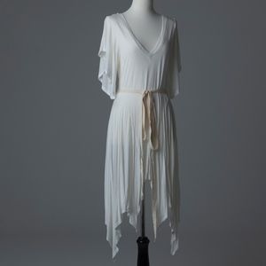Free People Beach White Dress w/ tie Asymmetrical